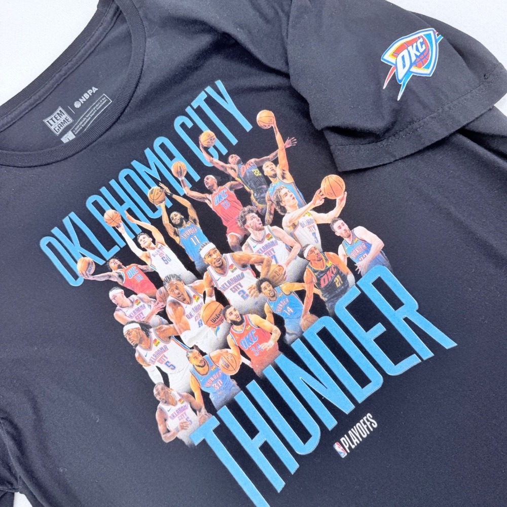 NBA OKC Thunder Playoffs Shirt Mens Large Black t-shirt